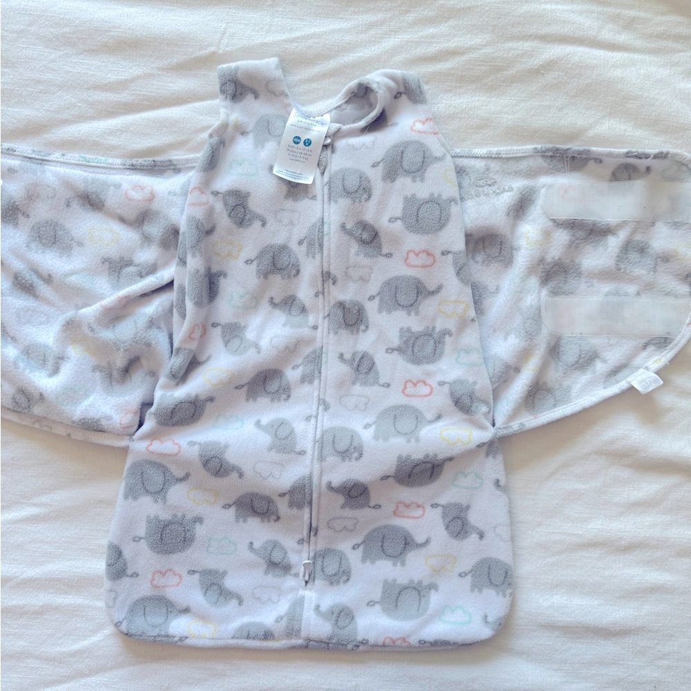 HALO innovations sleepsack swaddle wrap - Elephant - newborn. Used like new.